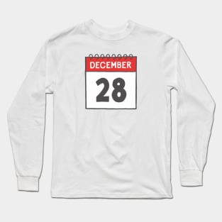 December 28th Daily Calendar Page Illustration Long Sleeve T-Shirt